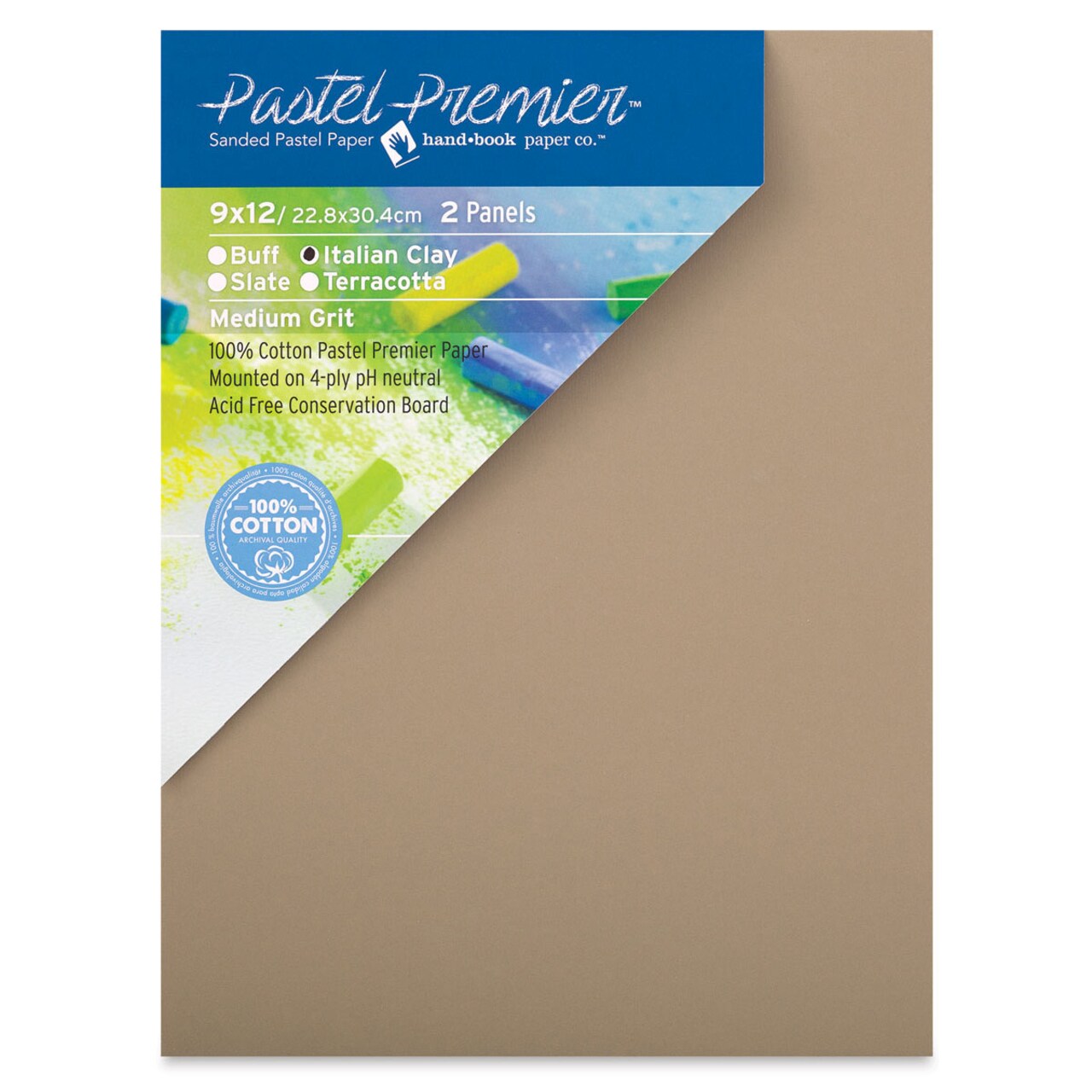 Hand Book Paper Co. Pastel Premier Conservation Panel - 9" x 12", Italian Clay, Pkg of 2